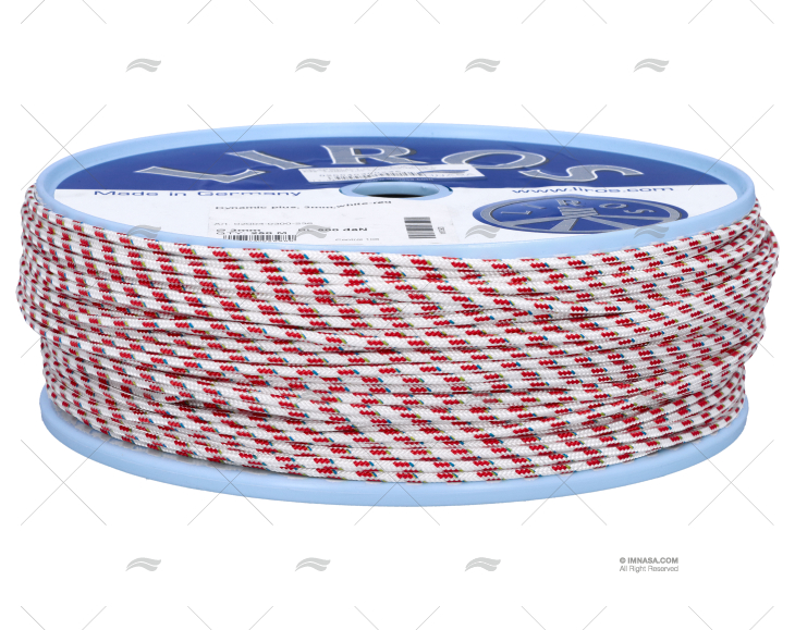 ROPE  DYNAMIC PLUS 03mm WHITE/RED 250MT