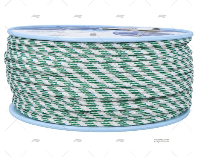 CORDAGE DYNAMIC PLUS 06mm BLANC/VERD 200 LIROS