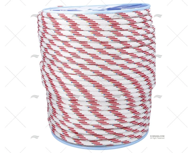CABO DYNAMIC PLUS 12mm BRANCO/VERMELHO 200m LIROS