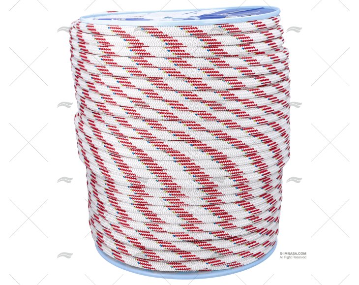 ROPE  DYNAMIC PLUS 12mm WHITE/RED 200MT
