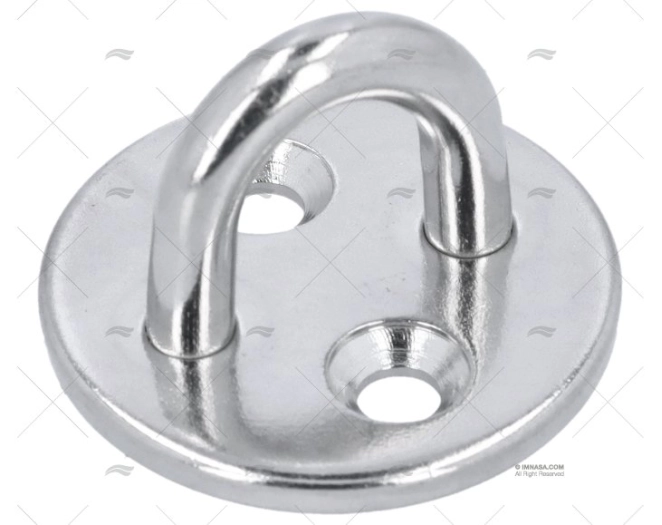 PIASTRINA ROTONDA INOX 5mm CON OCCHIELLO