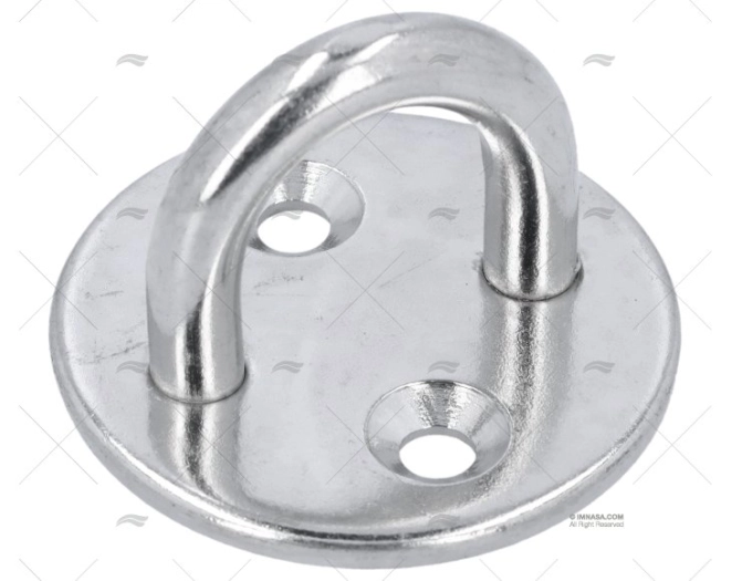 PIASTRINA TONDA INOX 6mm CON OCCHIELLO