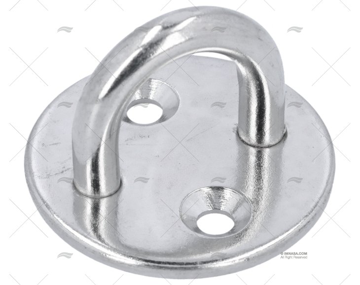 PLATINE RONDE INOX 6mm AVEC OEIL