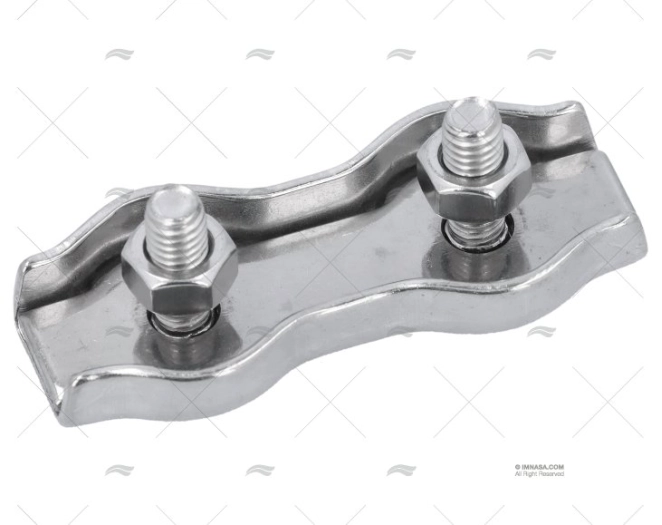 ABRAÇADEIRAS DE CABOS INOX PLANO DUPLO  6mm
