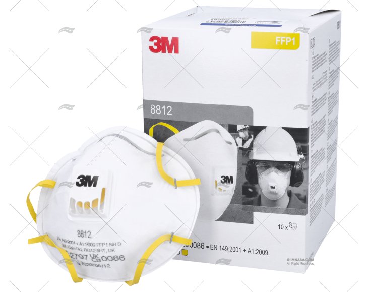 MASCARILLA CON VALVULA (8812)     10U 3M