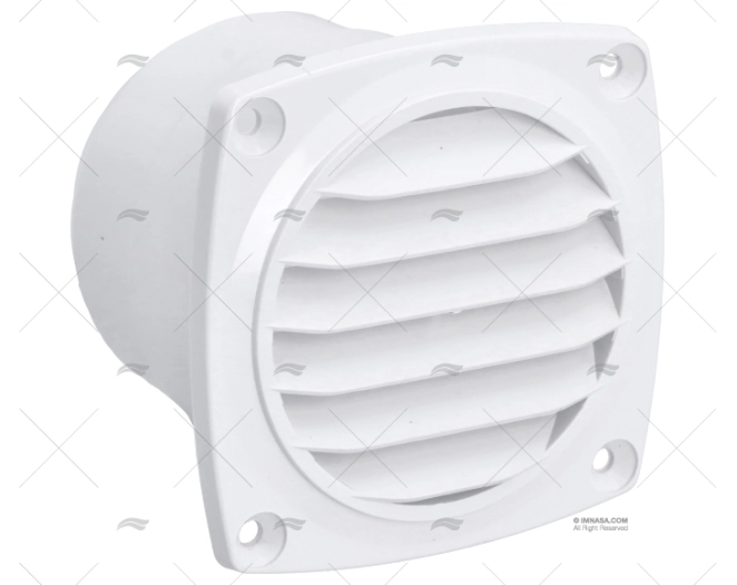 WHITE GRILL 92x92mm WITH TUBE 76MM