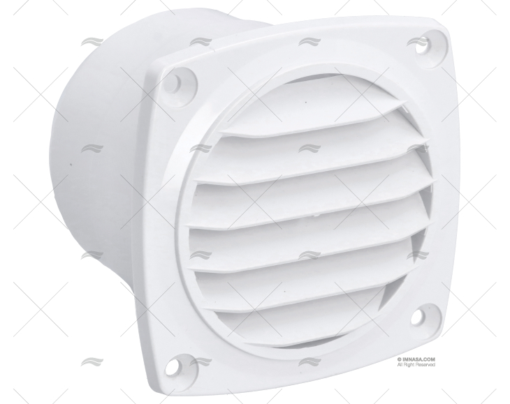 WHITE GRILL 92x92mm WITH TUBE 76MM