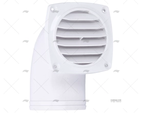 GRELHA COM COTOVELO BRANCA 94x94mm D.76mm