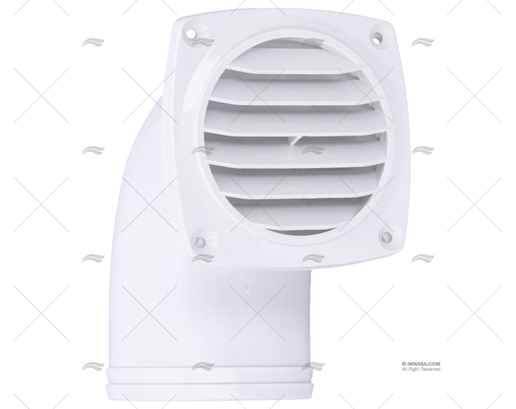 GRELHA COM COTOVELO BRANCA 94x94mm D.76mm