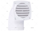 WHITE GRILL WITH ELBOW 94x94mm D.76mm