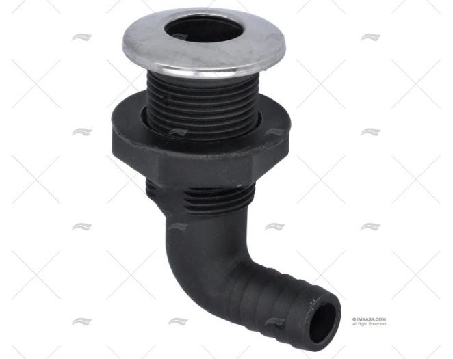 PASACASCO EN ABS C/TAPA INOX 90º 3/4"