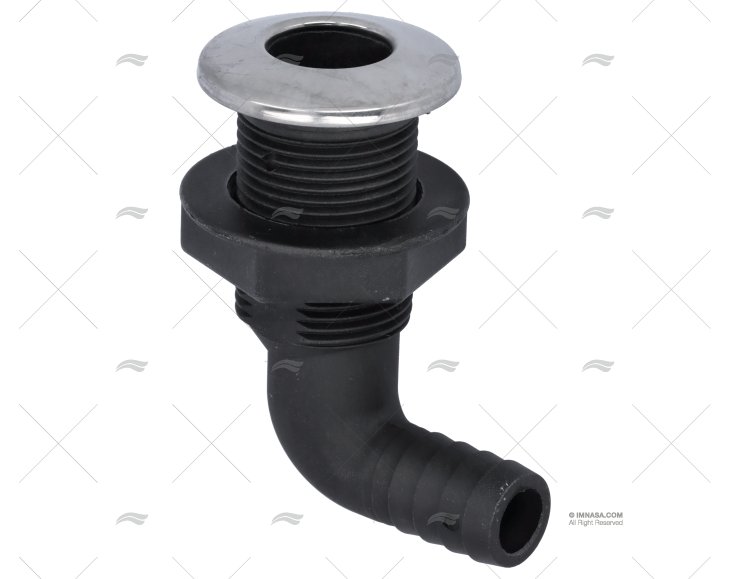 PASACASCO EN ABS C/TAPA INOX 90º 3/4"
