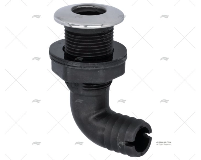 PASSECOQUE PLASTIQUE A/BUTEE INOX 90º 1