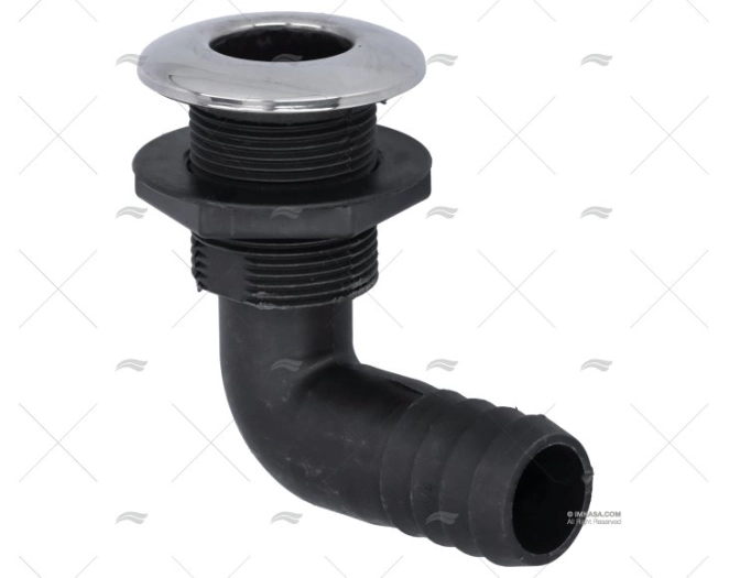 PASSECOQUE PLAST.A/BUTEE INOX 90º 1 1/4