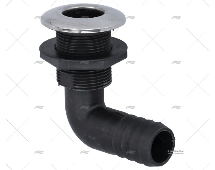 PASSECOQUE PLAST.A/BUTEE INOX 90º 1 1/4