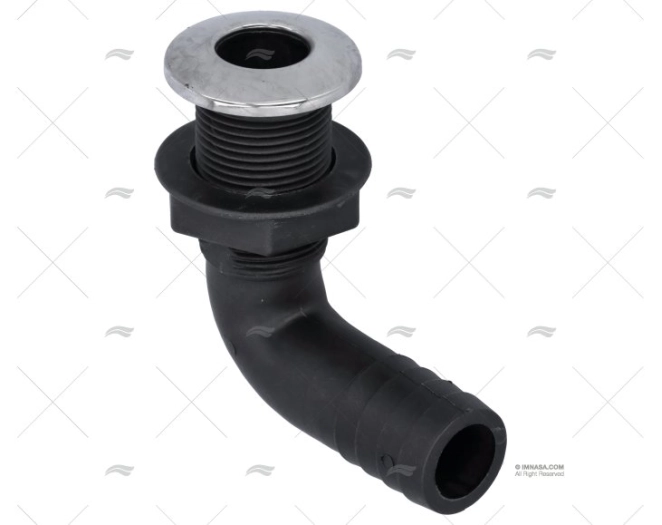 PASSASCAFO IN ABS C/COPERCHIO INOX 90º 1 1/8"