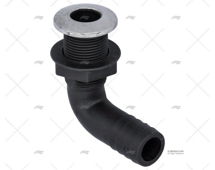 PASSASCAFO IN ABS C/COPERCHIO INOX 90º 1 1/8"
