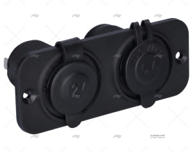 DOPPIO ACCENDINO USB NAUTICO 12V
