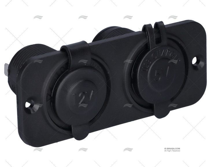 DOPPIO ACCENDINO USB NAUTICO 12V