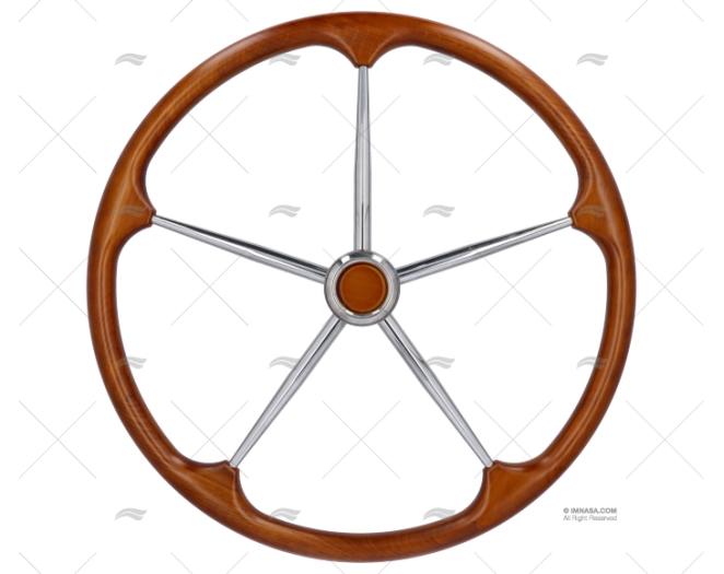RUOTA TIMONE  600mm 5R LEGNO/INOX T8/60 SAVORETTI ARMANDO