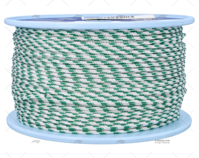 CORDAGE TOP-CRUISING 04mm BLANC/VERD 250 LIROS