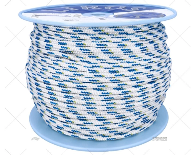 Cabo TOP-CRUISING 08mm Branco/Azul  200m LIROS