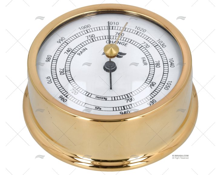 BARÓMETRO DOURADO 95mm MOSTRADOR 70mm AUTONAUTIC INSTRUMENTAL