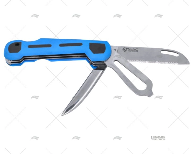 COLTELLO SKIPPER MULT BLU 19-H6,5CM MAC COLTELLERIE