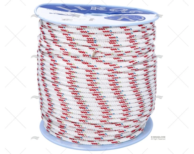 CIMA TOP-CRUISING 10mm BIANCO/ROSSO  200m LIROS