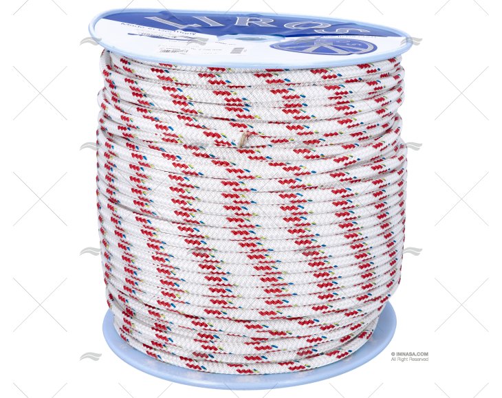 CIMA TOP-CRUISING 10mm BIANCO/ROSSO  200m LIROS