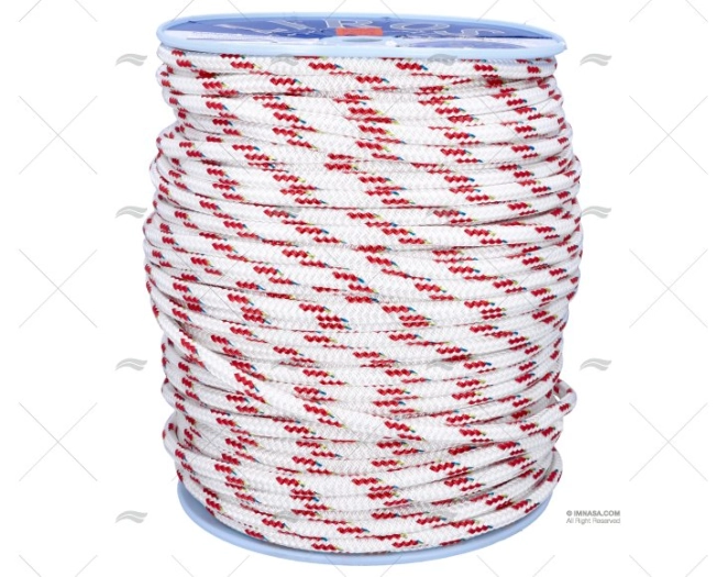 CABO TOP-CRUISING 12mm BRANCO/VERMELHO  200m LIROS