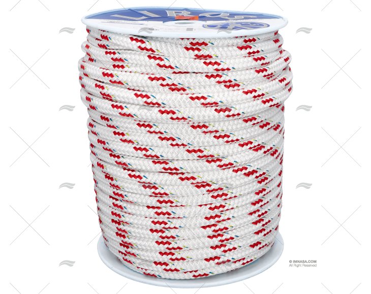 CIMA TOP-CROCIERA 16mm BIANCO/ROSSO  100m LIROS
