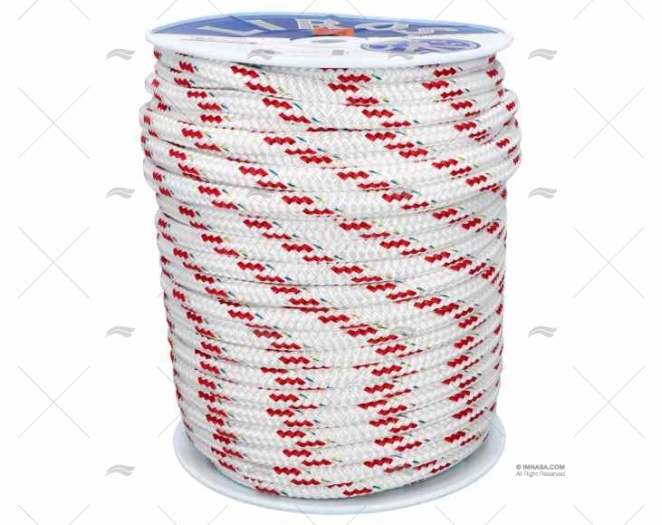CABO TOP-CRUISING 18mm BRANCO/VERMELHO  100m LIROS