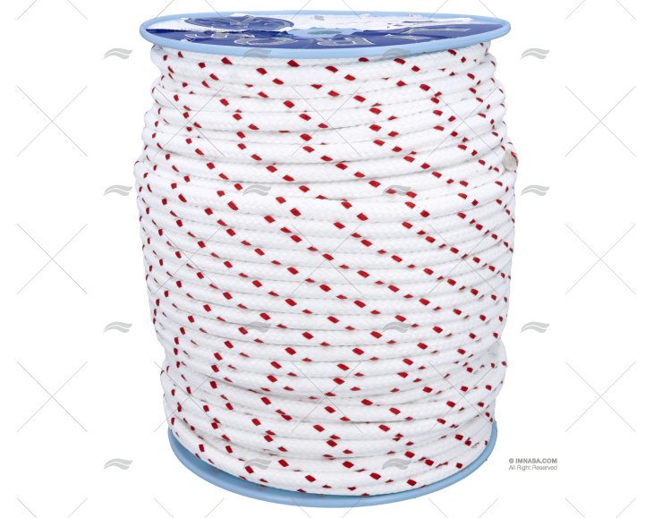 ROPE  STANDARD 12mm WHITE/RED 200m