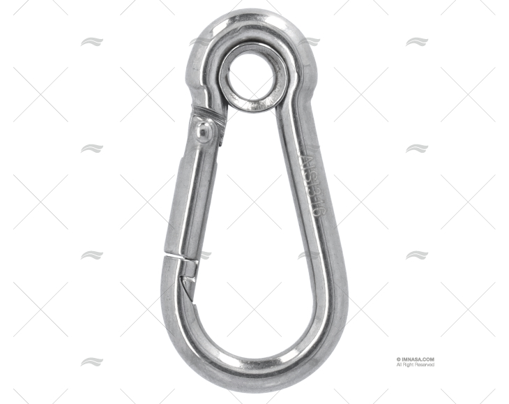 MOSQUETÃO INOX-316 COM OLHAL 04x40mm