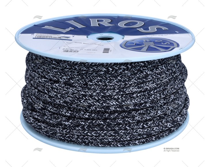 CORDAGE MAGIC SHEET 09mm BLANC/NAVY 100m LIROS