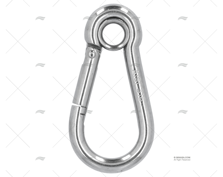 CARABINE HOOK W/ EYE S.S.316 8x80mm