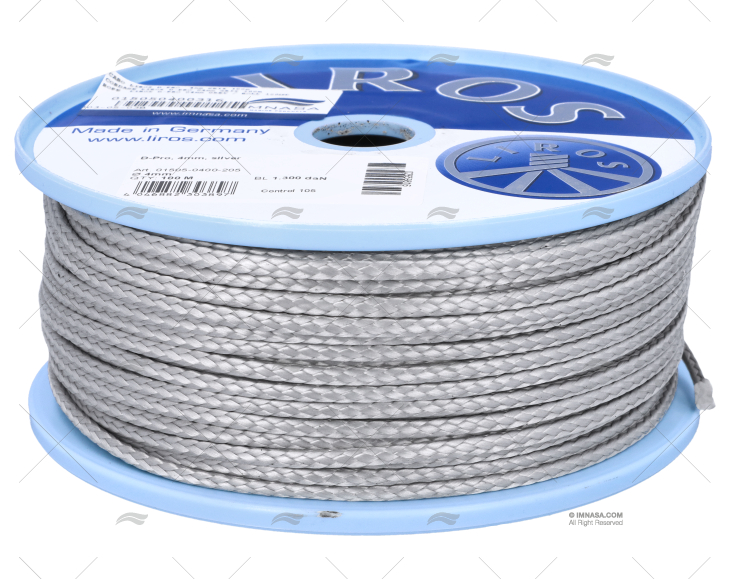 ROPE  LIROS D-PRO 04mm GREY / ROLL 100MT