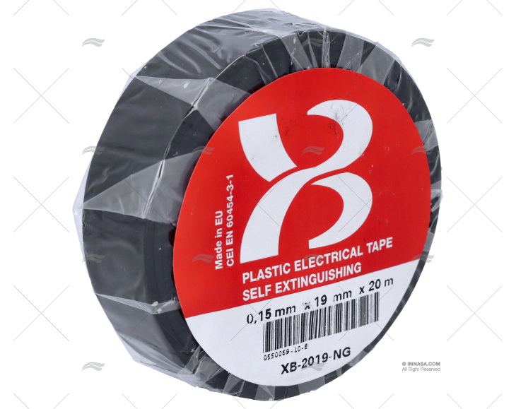 NASTRO ISOLANTE 19mmX20m NERA   AUTOESTINGUENTE.
