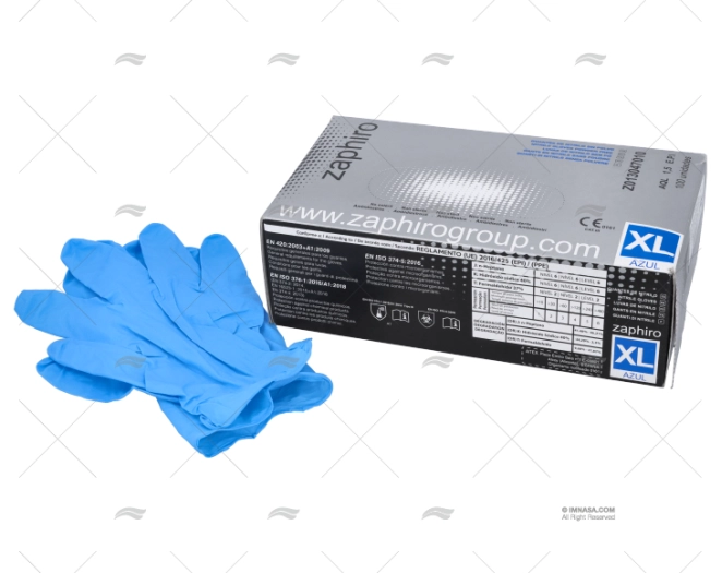 GUANTI NITRILE BLU/NERO T/XL   (100)