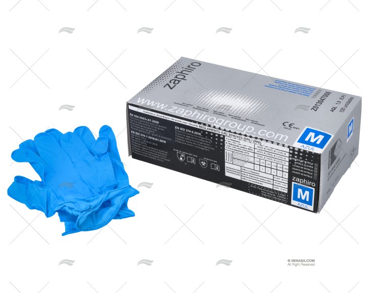 GUANTI NITRILE BLU/NERO T/M    (100)