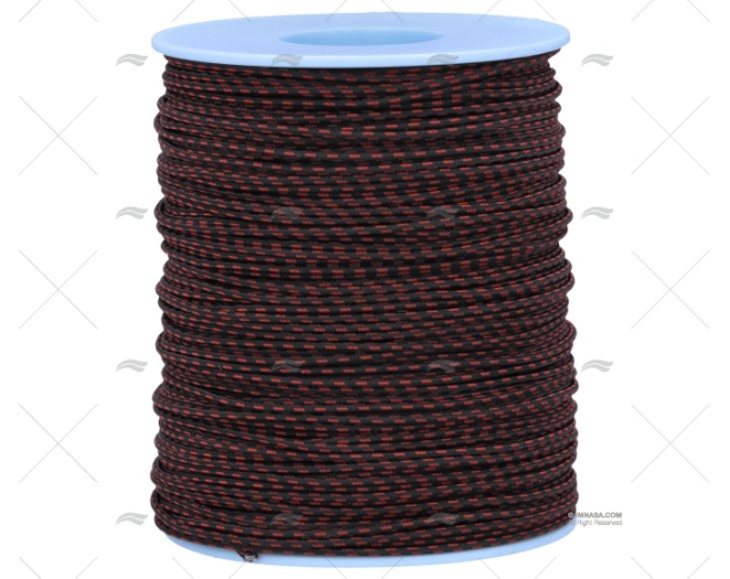 CABO OPTISAIL 1,2mm PRETO/VERMELHO 100m LIROS