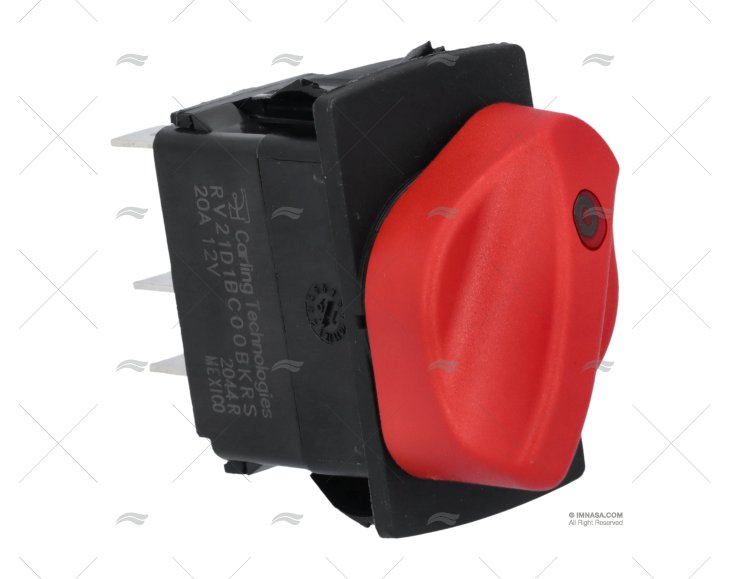 INT. ON/OFF ROTANTE ROSSO 1 LED 12V 2P CARLINGSWITCH