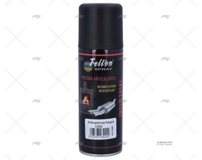 HEAT RESISTANT PAINT SPRAY BLACK 200 ml.