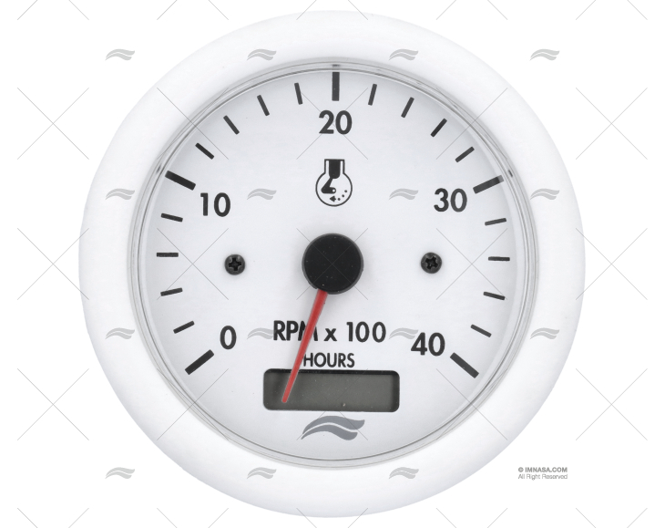 TACÓMETRO 4000 85mm C/HORA BRANCO BRM IMNASA