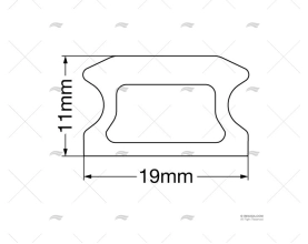 RAIL PARA FRENO PISTON TAMAÑO 0 NEGRO LEWMAR