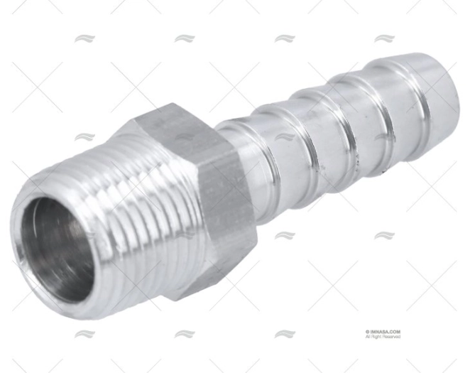 CONNETTORE ALLUMINIO  TUBO 3/8\"-3/8\"NPT