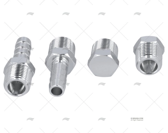 CONNETTORE KIT ALLUMINIO 2PZ 3/8"NPT + 2TAPPI