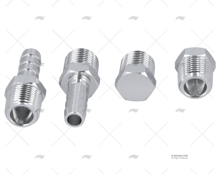CONNETTORE KIT ALLUMINIO 2PZ 3/8"NPT + 2TAPPI