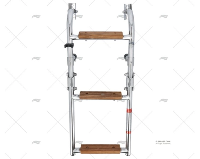 FOLDABLE LADDER INOX LADDER 3 STEPS TEAK